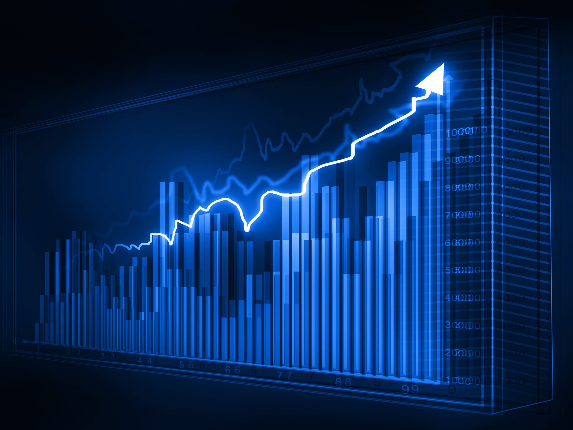 Stock market graphs, business chart